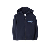 Sweat à capuche zippé à logo manuscrit - Deep Charcoal Blue