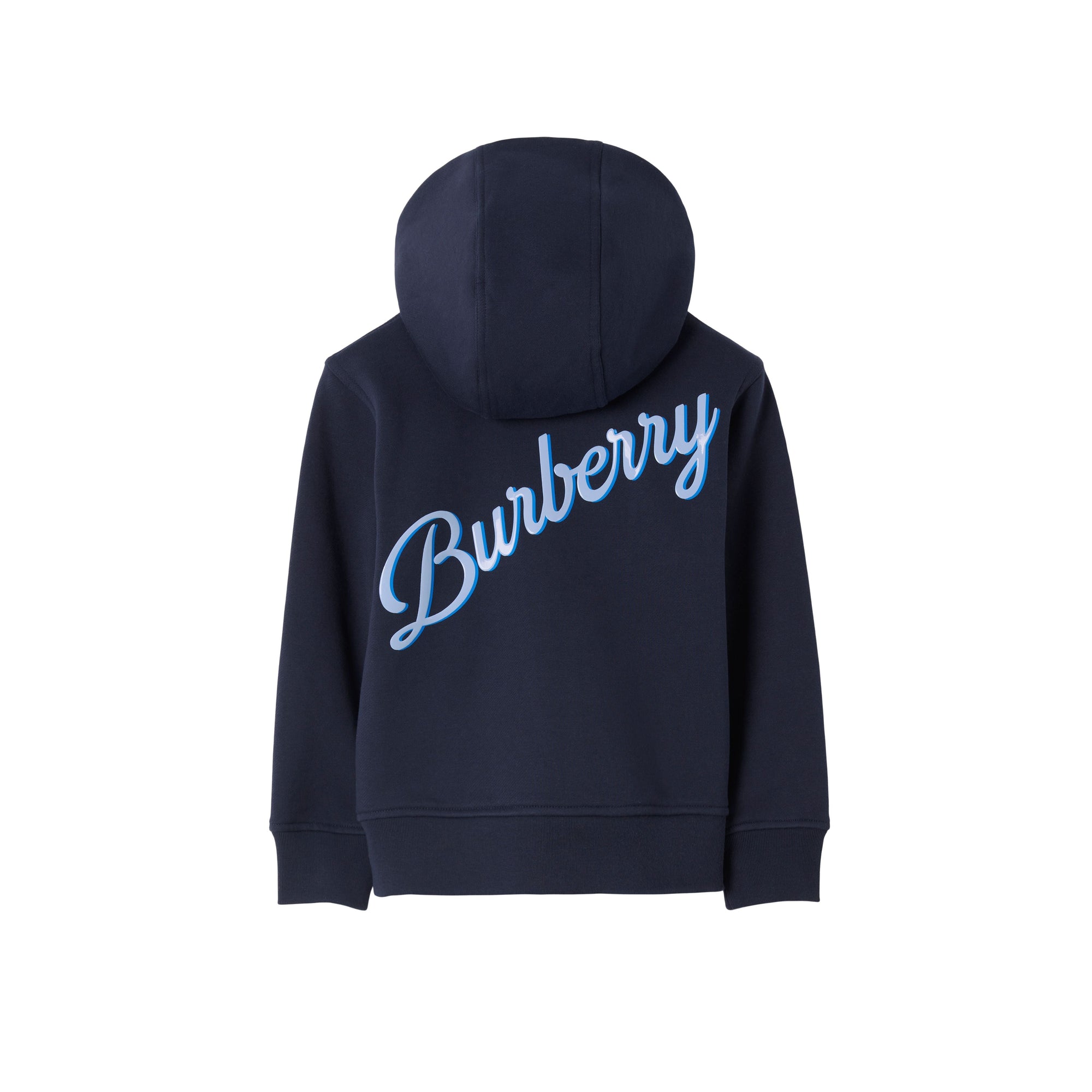 Sweat à capuche zippé à logo manuscrit - Deep Charcoal Blue