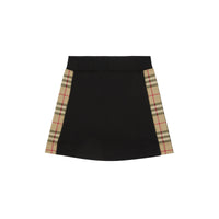 Jupe trapèze en coton à motif Vintage check - Black