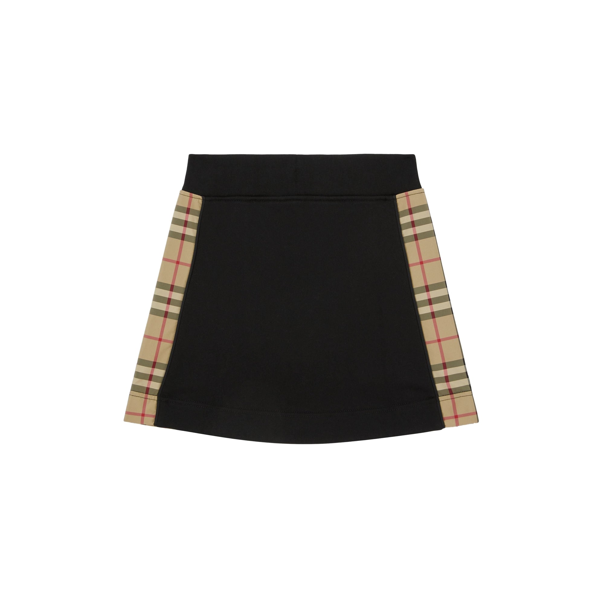 Jupe trapèze en coton à motif Vintage check - Black