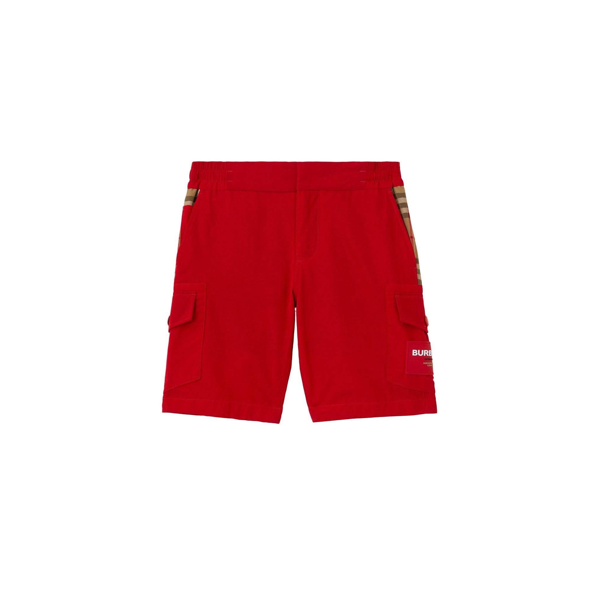 Short à motif check - Bright Red