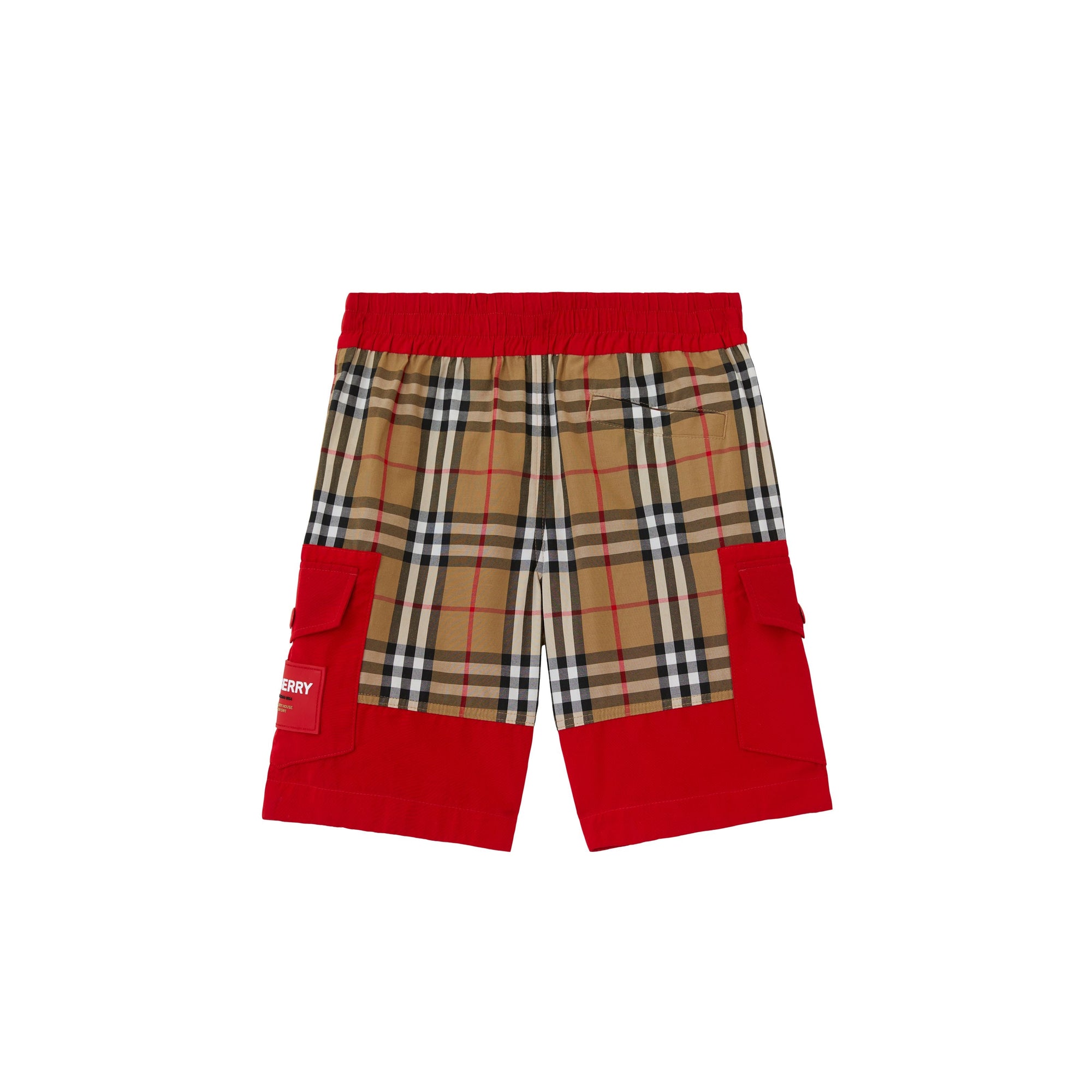 Short à motif check - Bright Red