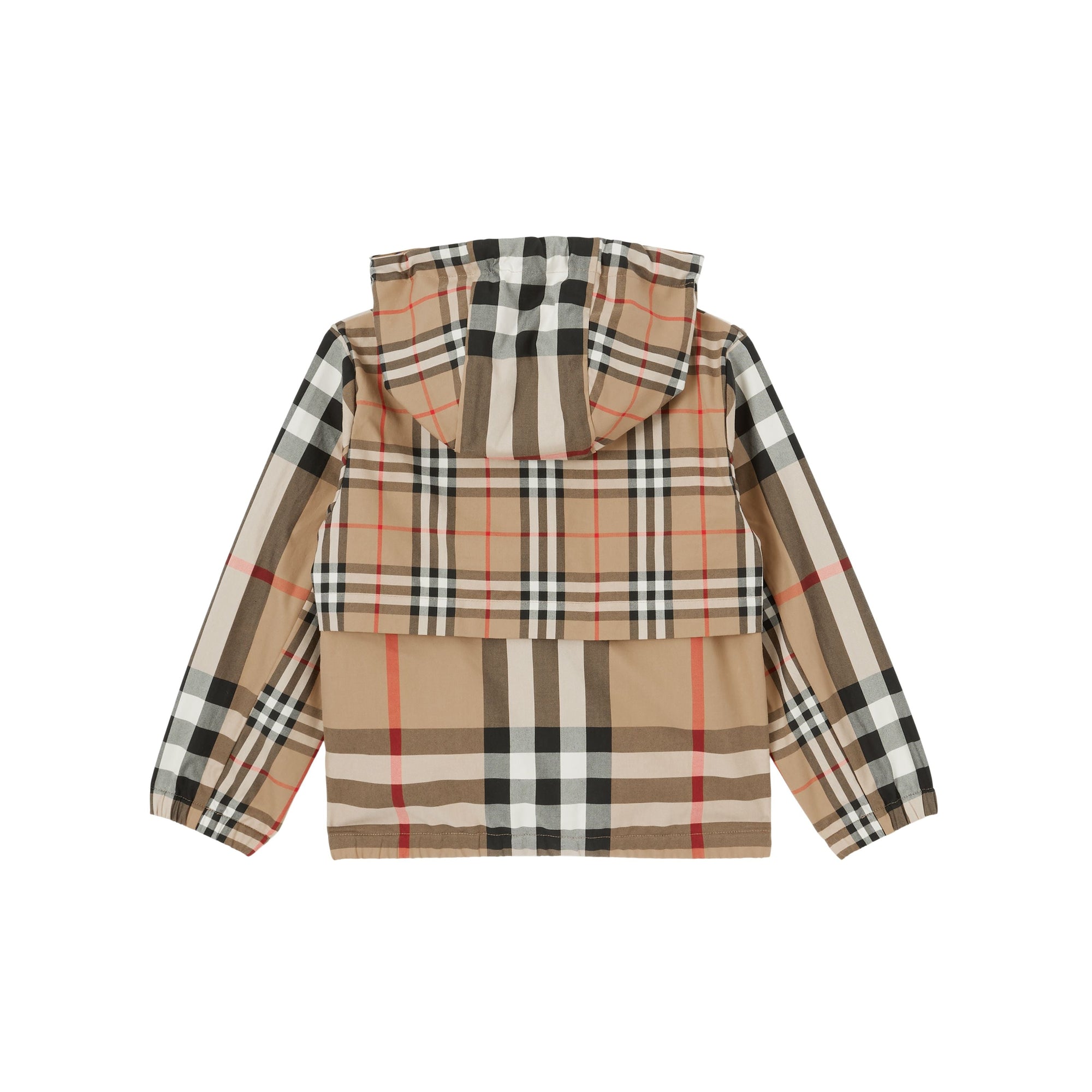 Veste à capuche en coton à carreaux contrastés - Archive Beige Check