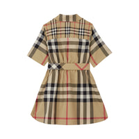 Robe chemise ceinturée à motif check - Archive Beige Check