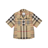 Chemise à manches courtes à motif check - Archive Beige Check