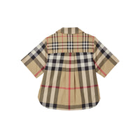 Chemise à manches courtes à motif check - Archive Beige Check