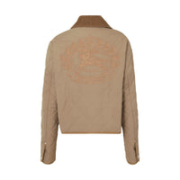 Veste courte matelassée à losanges à motif cavalier - Warm Fawn