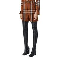 Short ajusté en laine à motif check - Dark Birch Brown Check