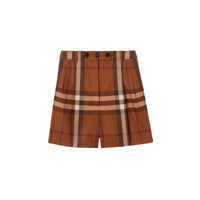 Short ajusté en laine à motif check - Dark Birch Brown Check