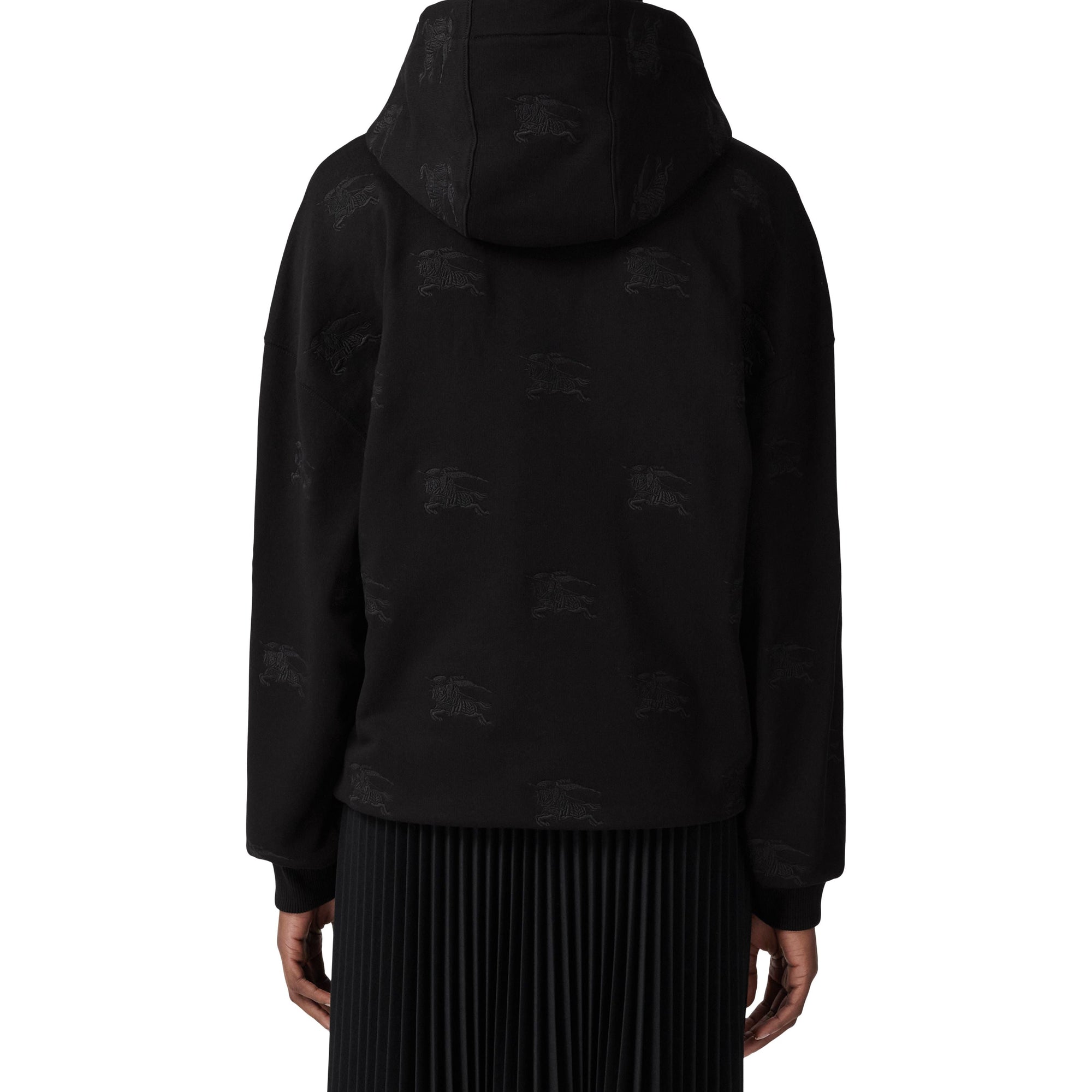 Sweat à capuche oversize à emblème du cavalier - Black