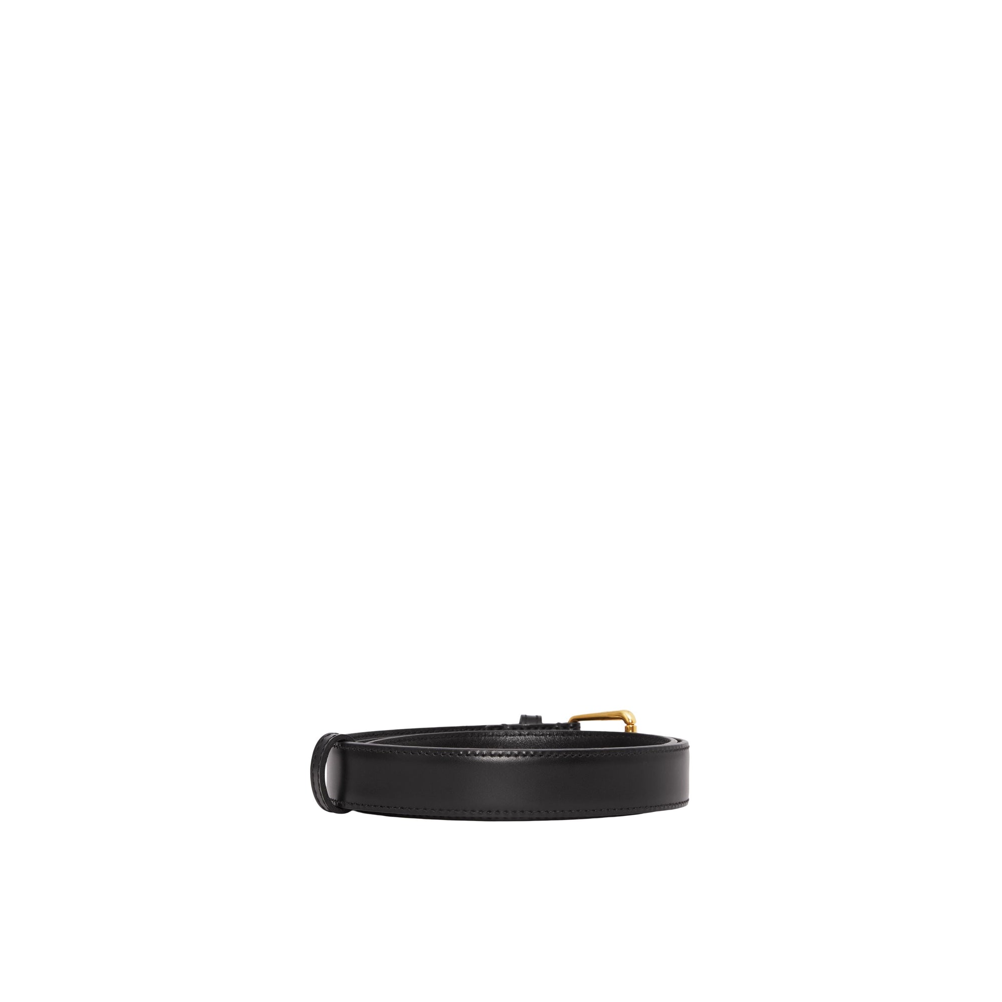 Ceinture fine initiale TB en cuir - Black