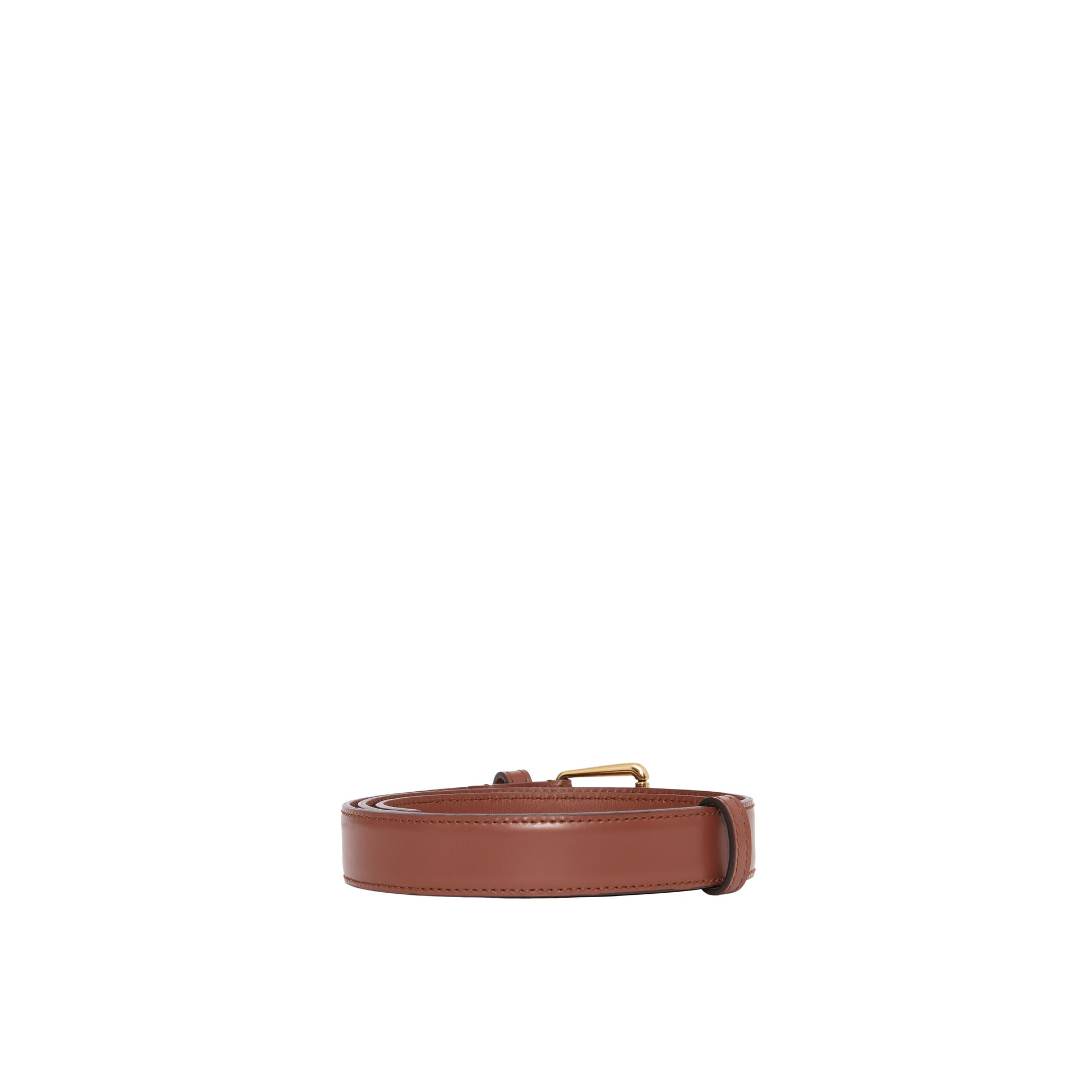 Ceinture fine initiale TB en cuir - Tan