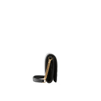 Portefeuille Lola en cuir matelassé à sangle amovible - Black & Light Gold