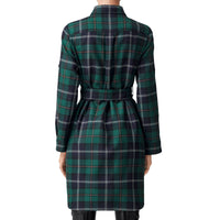 Robe chemise ceinturée en laine - Dark Viridian Green
