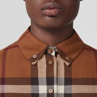 Robe chemise ceinturée à motif check - Dark Birch Brown