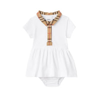 Robe à carreaux et bloomers - White