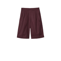 Pantalon à plis en coton - Deep Mahogany