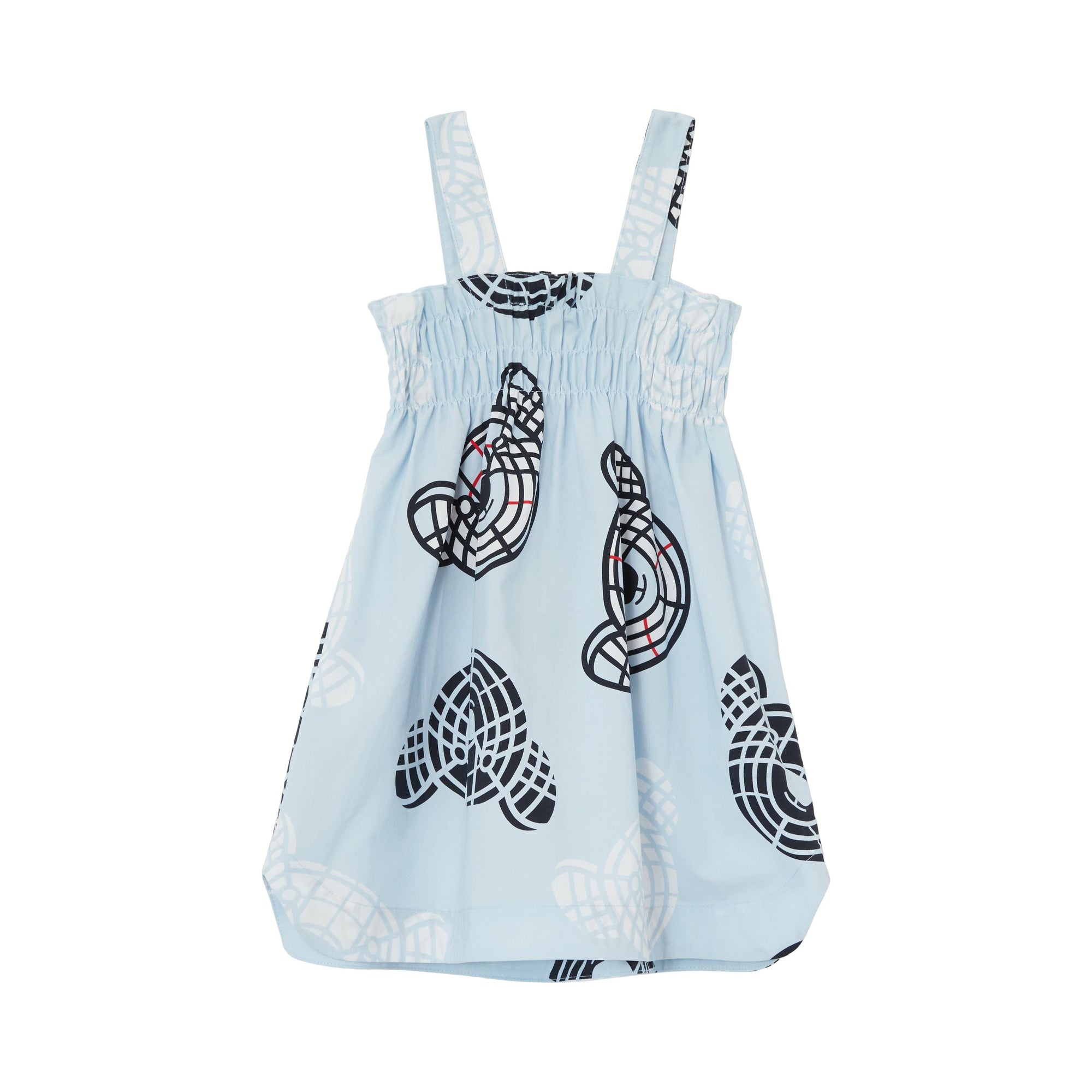Robe à smocks en coton à imprimé Thomas Bear - Pale Blue