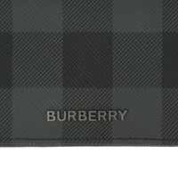 Portefeuille à trois volets à motif check en cuir - Charcoal