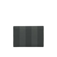 Portefeuille à trois volets à motif check en cuir - Charcoal