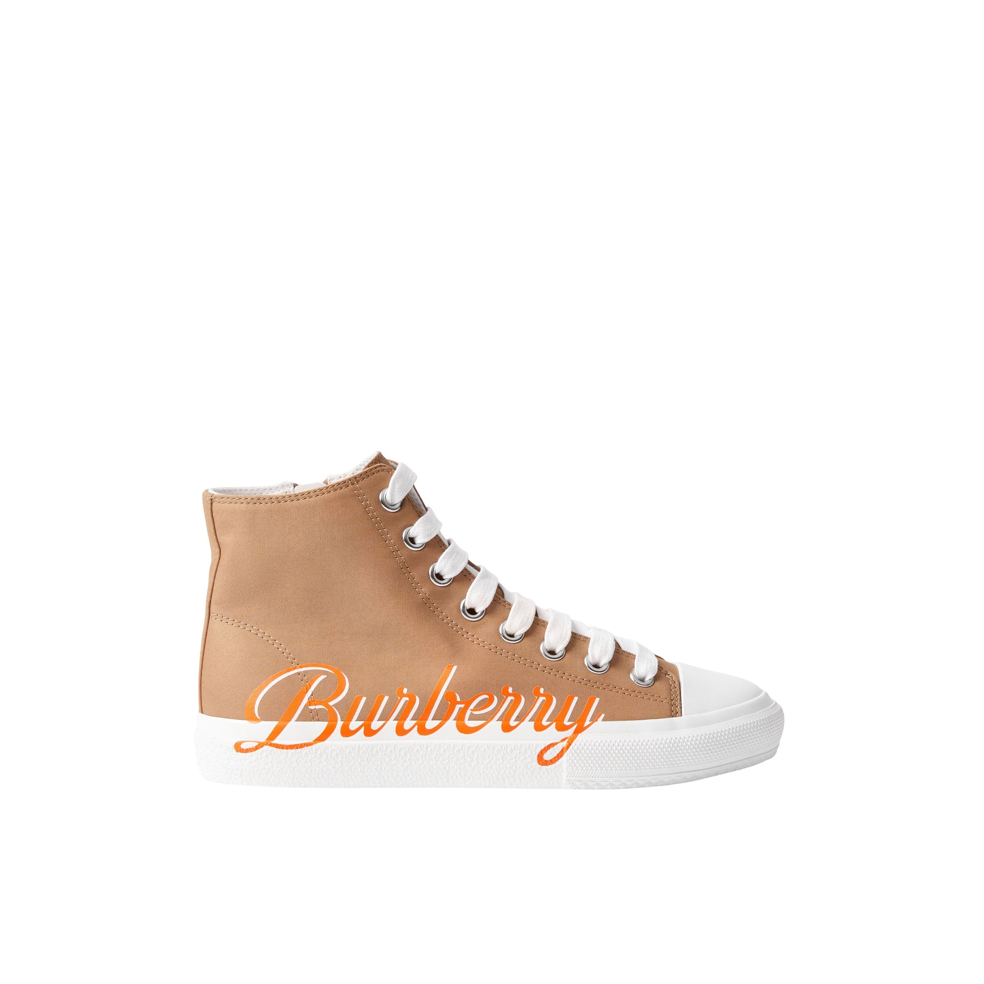 Sneakers montantes en gabardine à logo - Archive Beige