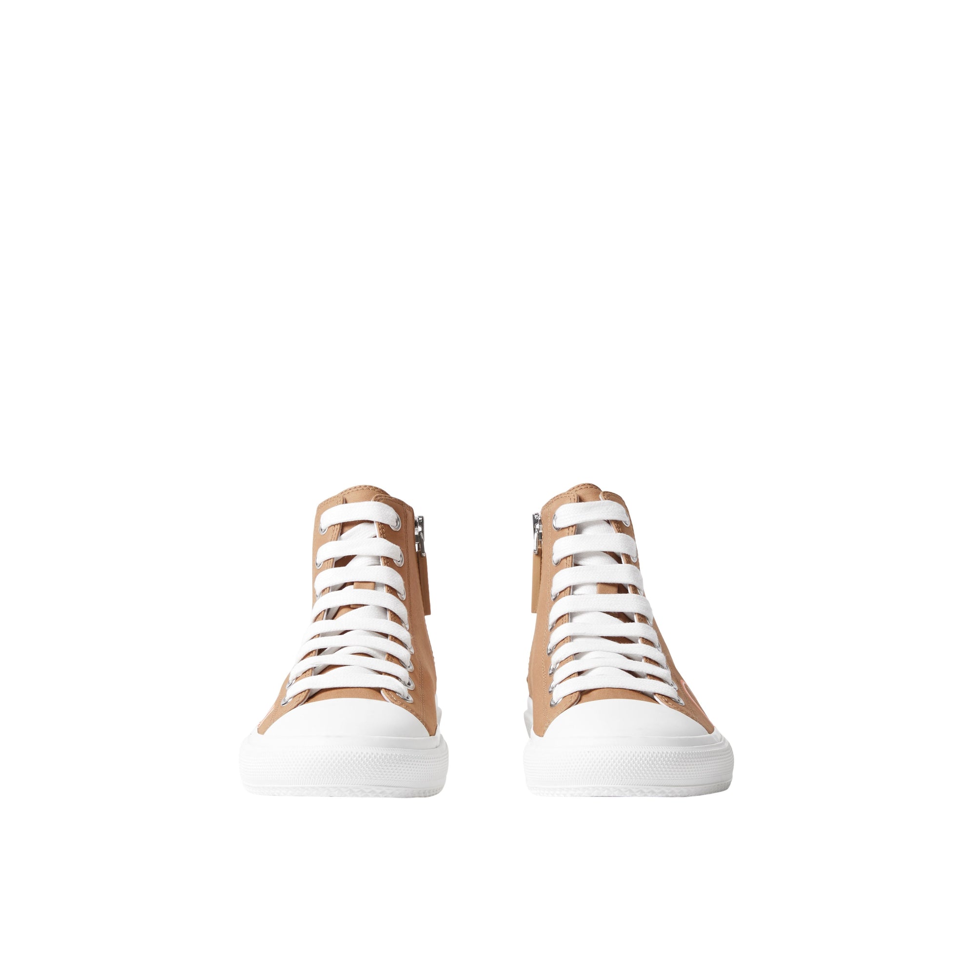 Sneakers montantes en gabardine à logo - Archive Beige