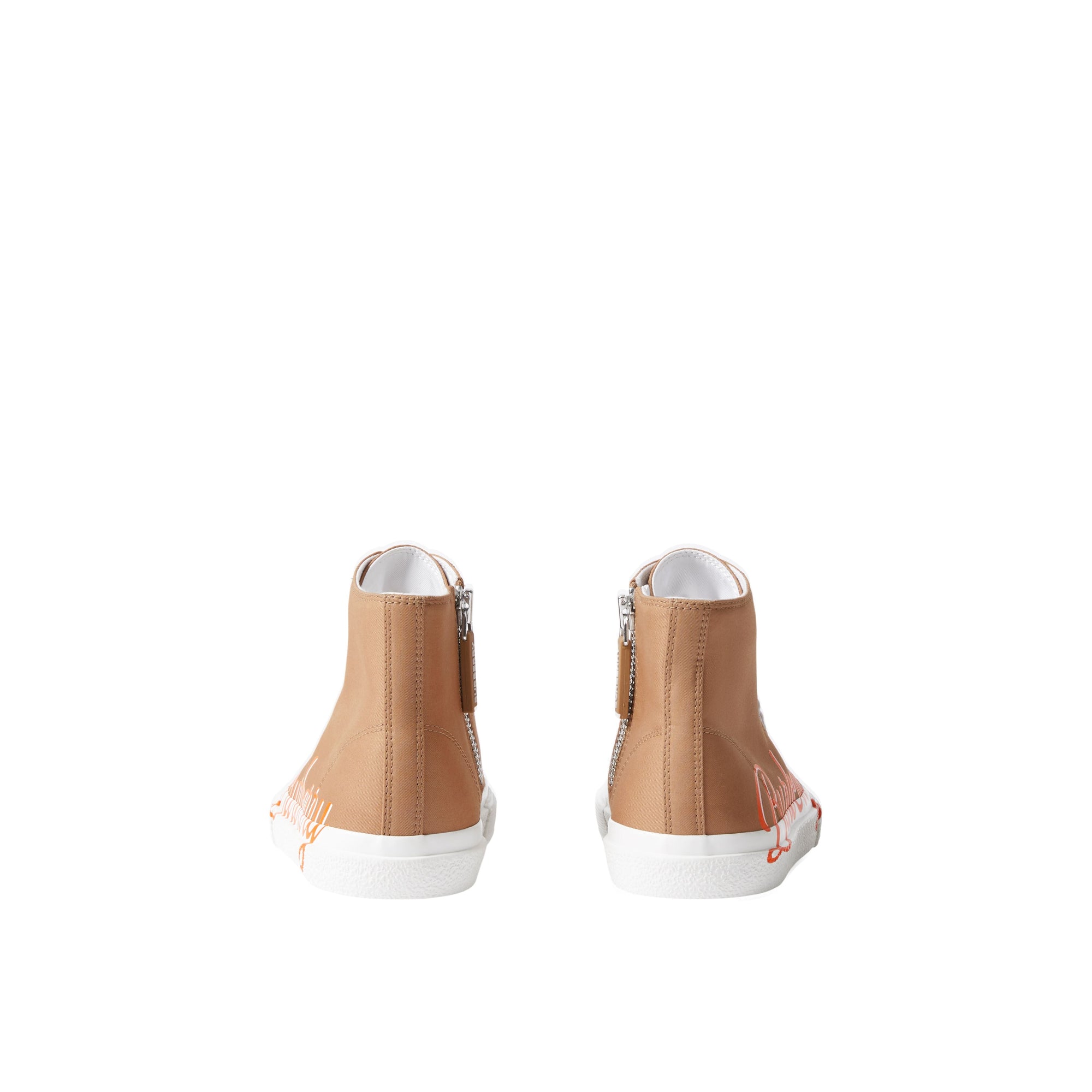 Sneakers montantes en gabardine à logo - Archive Beige