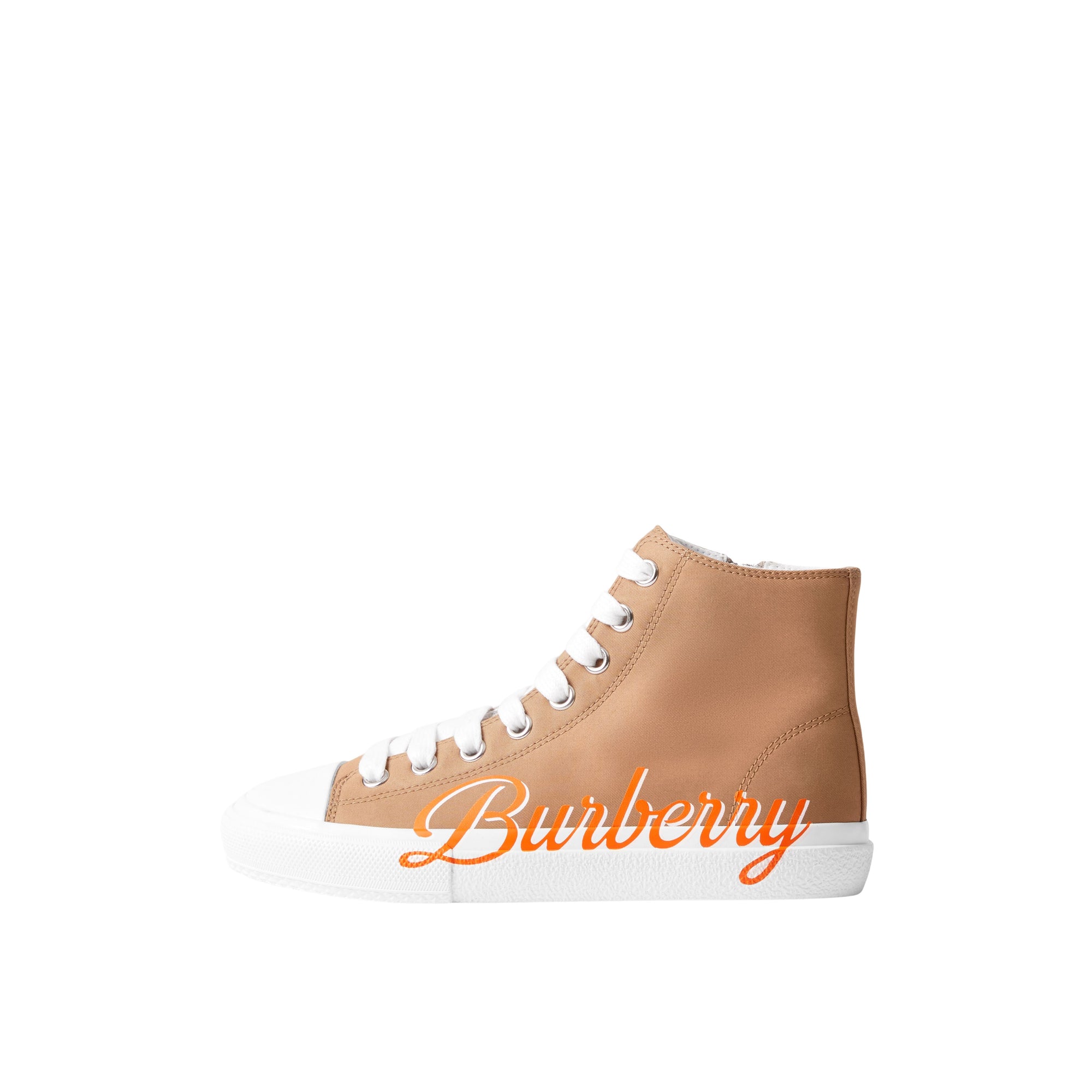 Sneakers montantes en gabardine à logo - Archive Beige