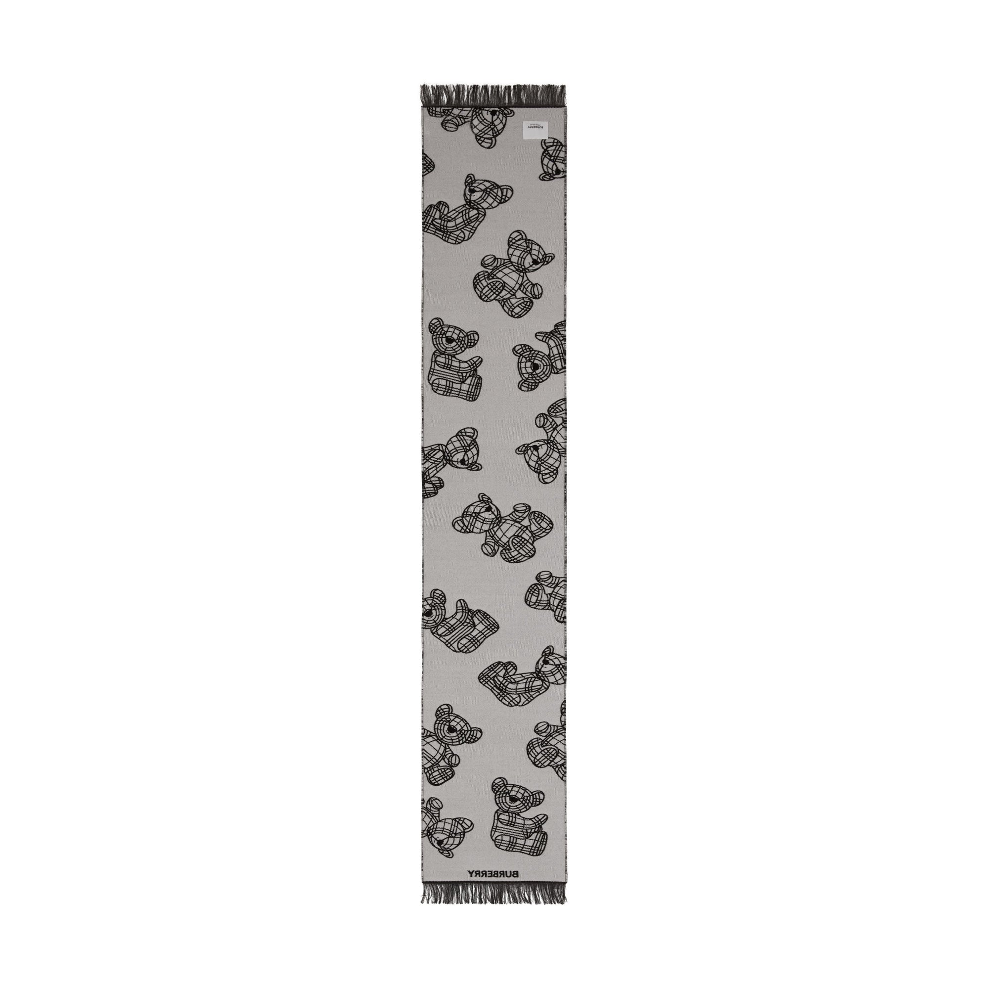 Écharpe en jacquard de laine et coton Thomas Bear - Black & White