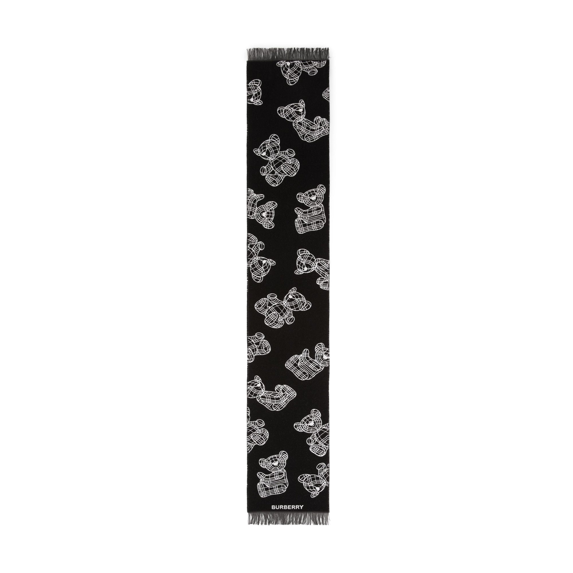 Écharpe en jacquard de laine et coton Thomas Bear - Black & White