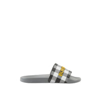 Mules plates à carreaux - Storm Grey Check