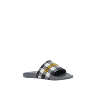 Mules plates à carreaux - Storm Grey Check