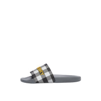 Mules plates à carreaux - Storm Grey Check