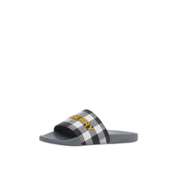 Mules plates à carreaux - Storm Grey Check