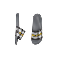 Mules plates à carreaux - Storm Grey Check