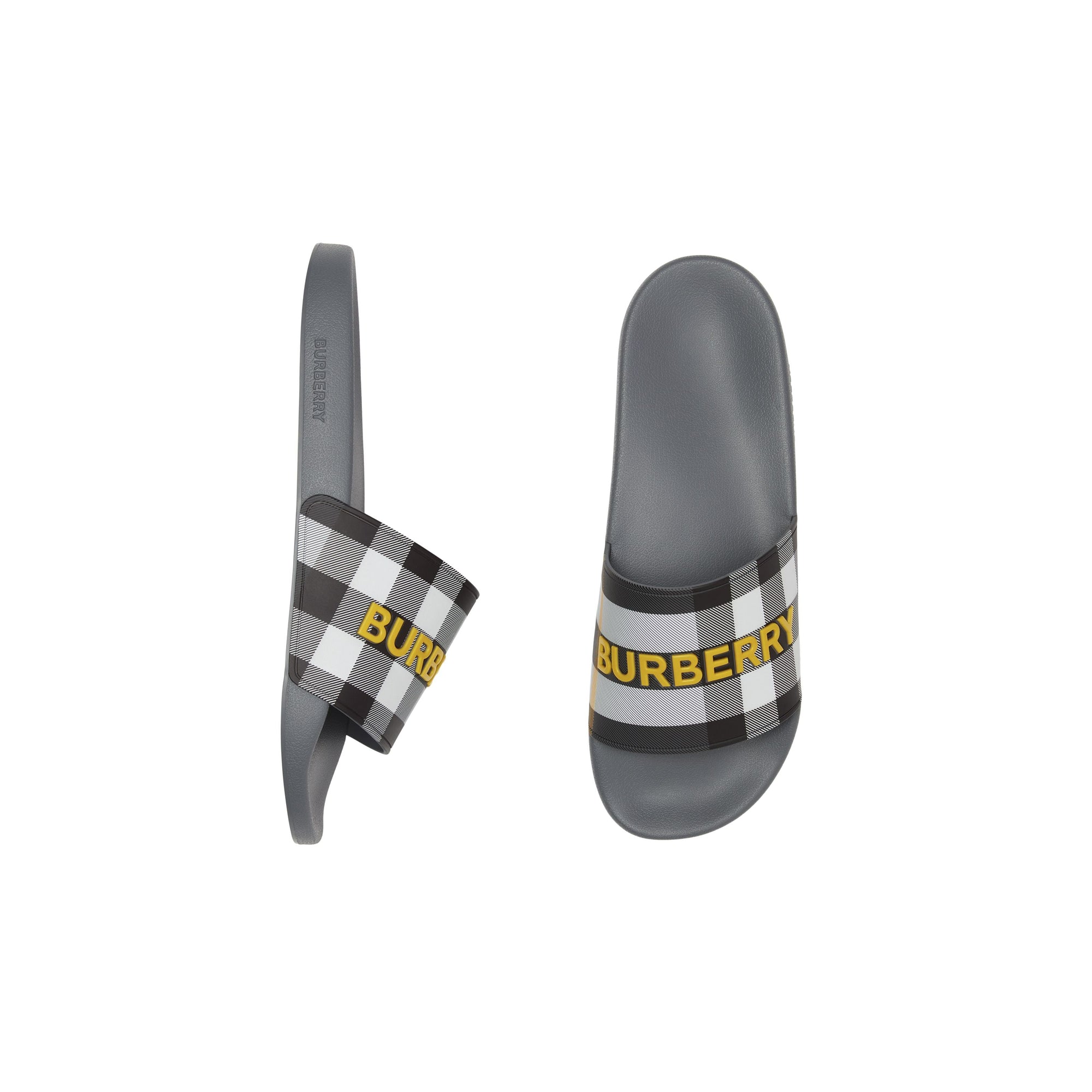 Mules plates à carreaux - Storm Grey Check