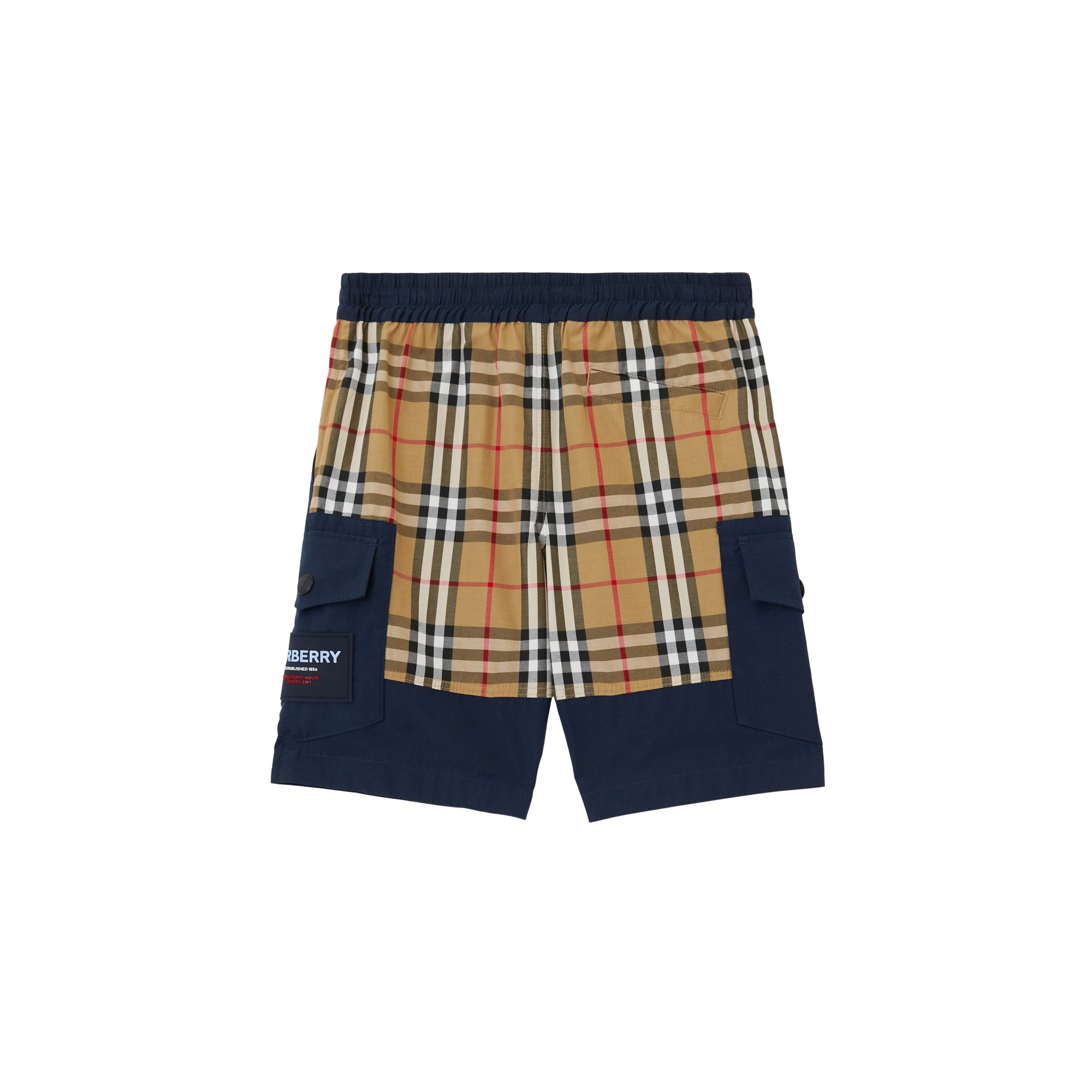Short cargo mélangé à motif Vintage check - Deep Charcoal Blue