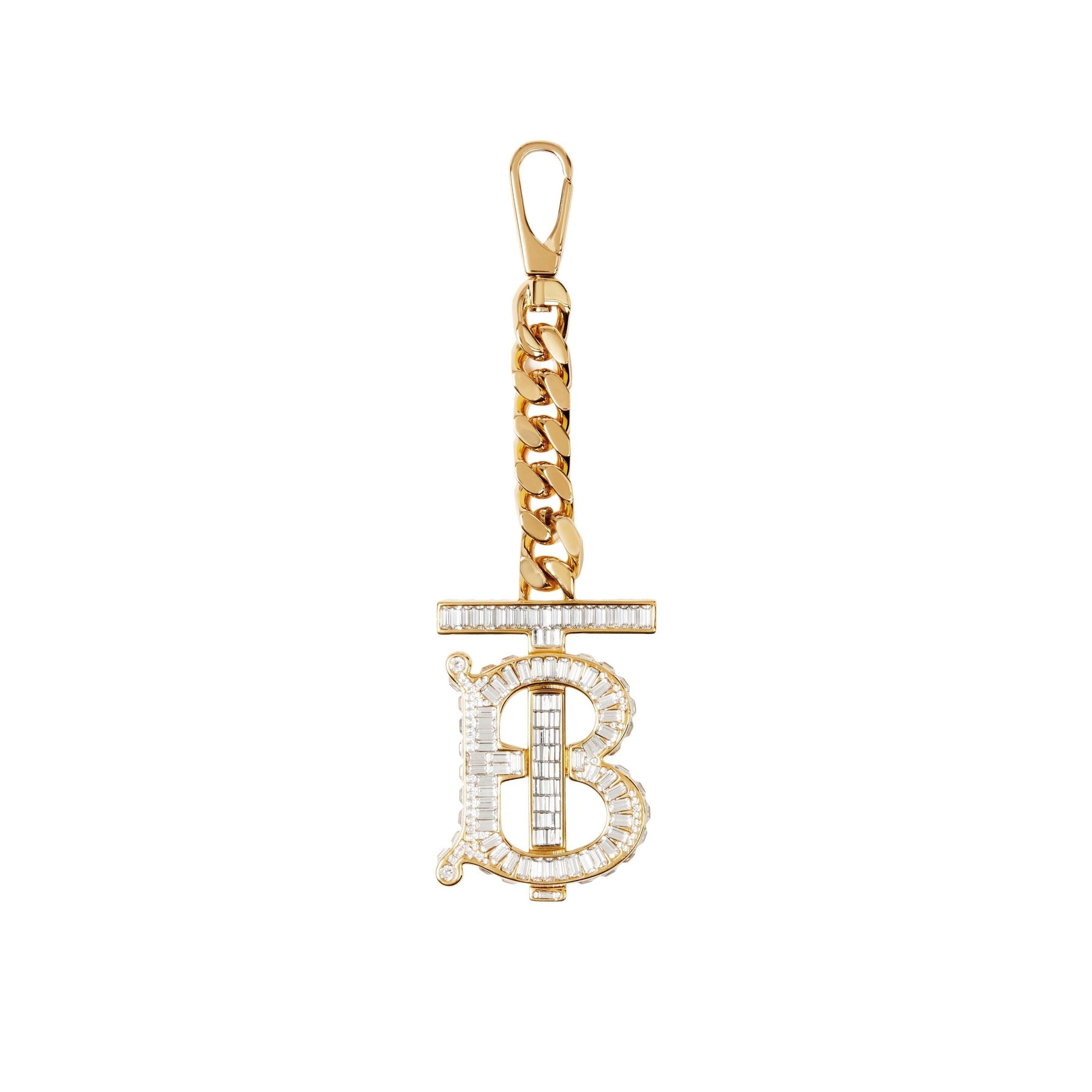 Porte-clés à monogramme en cristaux - Light Gold