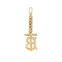Porte-clés à monogramme en cristaux - Light Gold