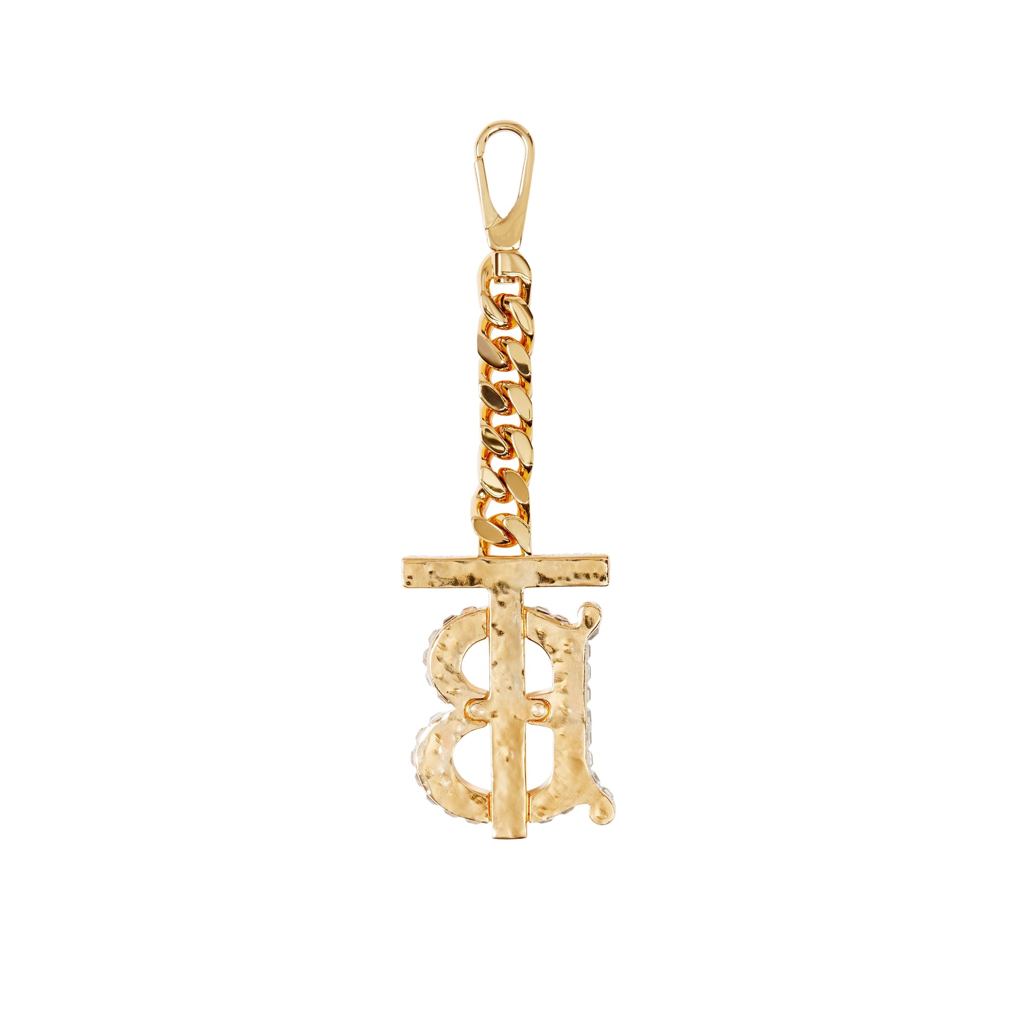 Porte-clés à monogramme en cristaux - Light Gold
