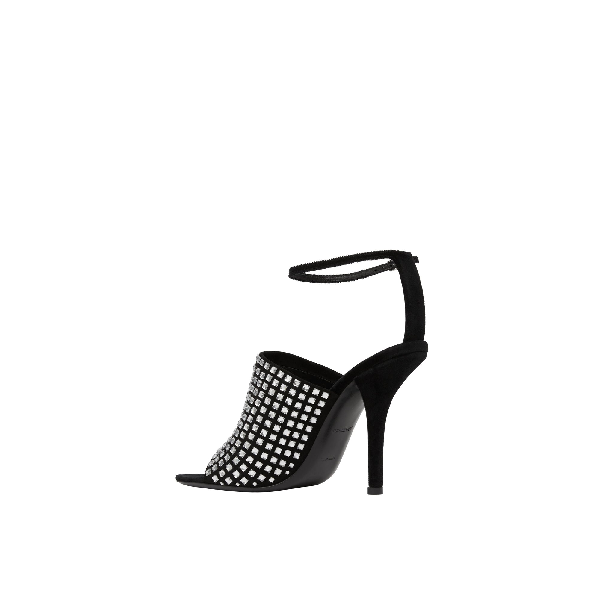 Sandales à talons aiguilles et détails en cristal - Black & Crystal