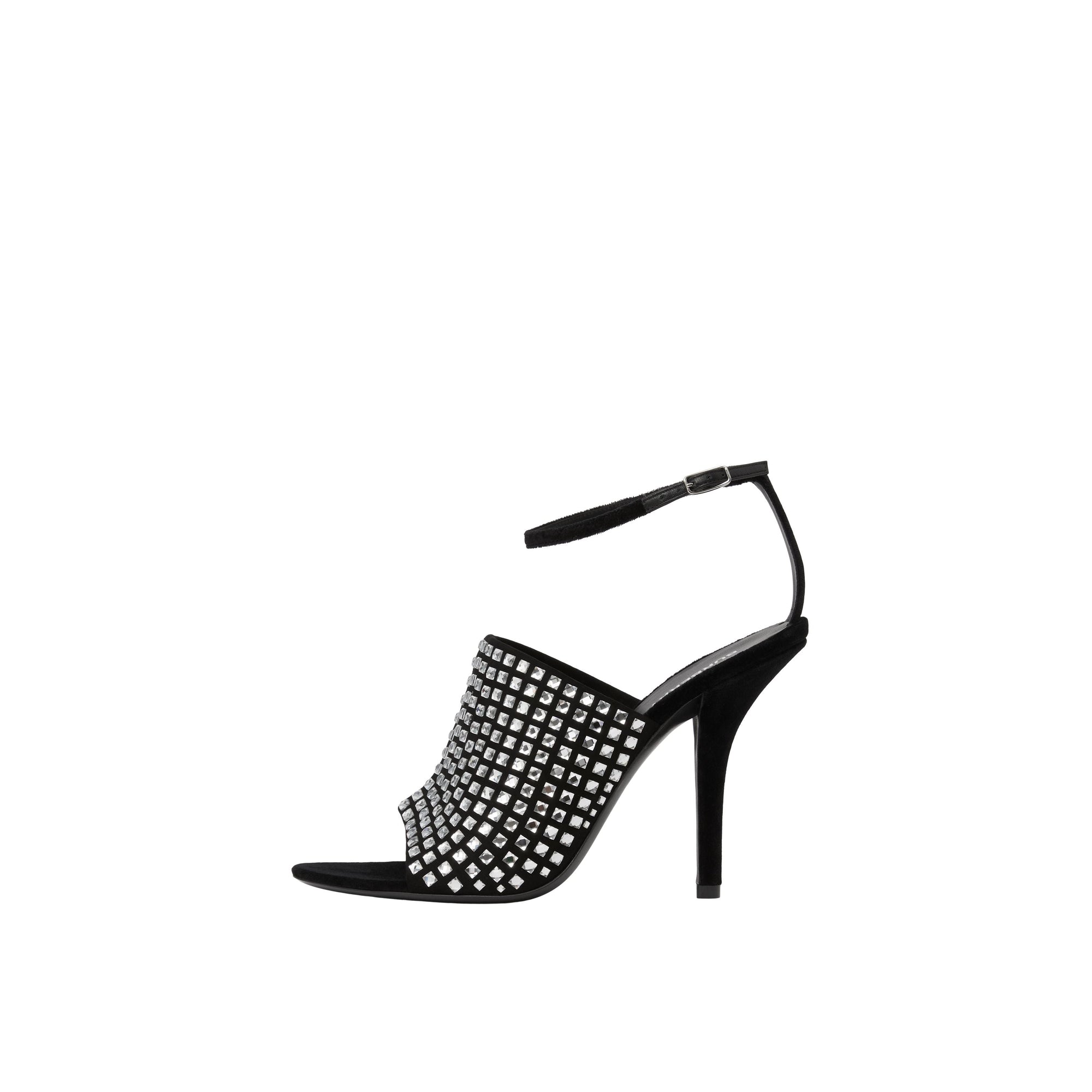 Sandales à talons aiguilles et détails en cristal - Black & Crystal