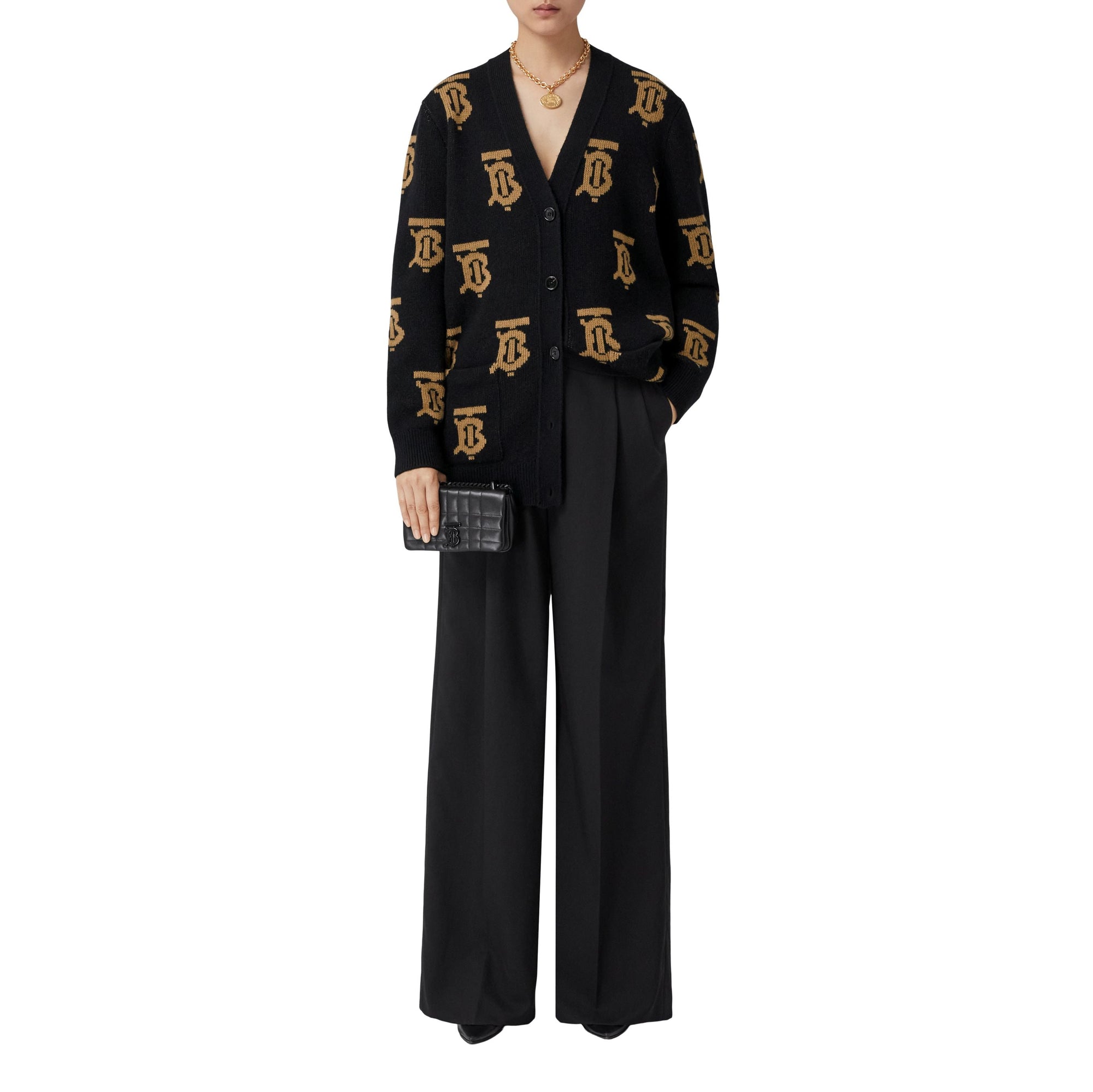 Cardigan en jacquard de laine - Black