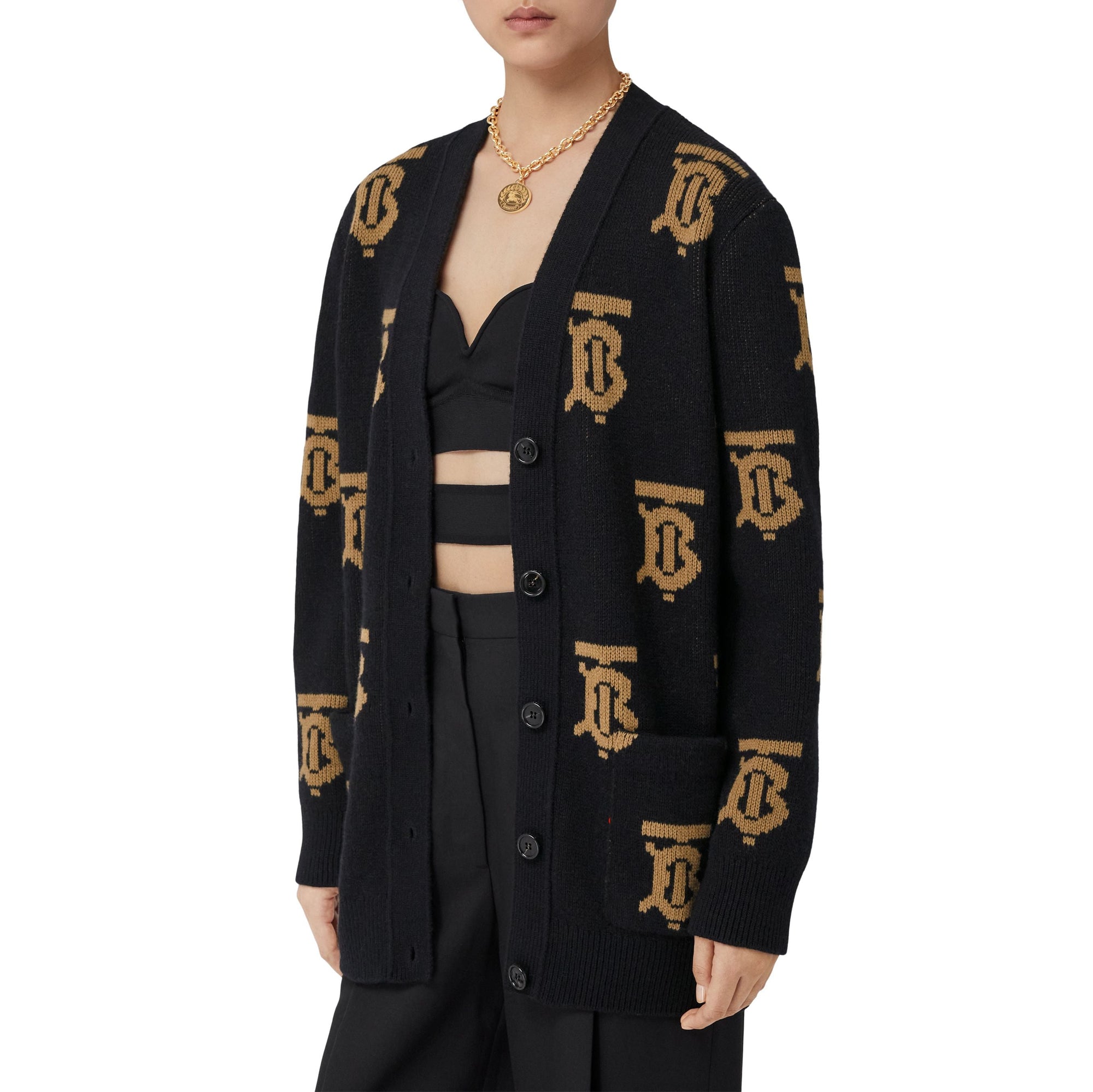 Cardigan en jacquard de laine - Black