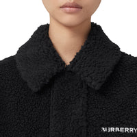 Veste polaire à motif chaîne brodée en laine - Black