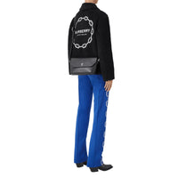 Veste polaire à motif chaîne brodée en laine - Black