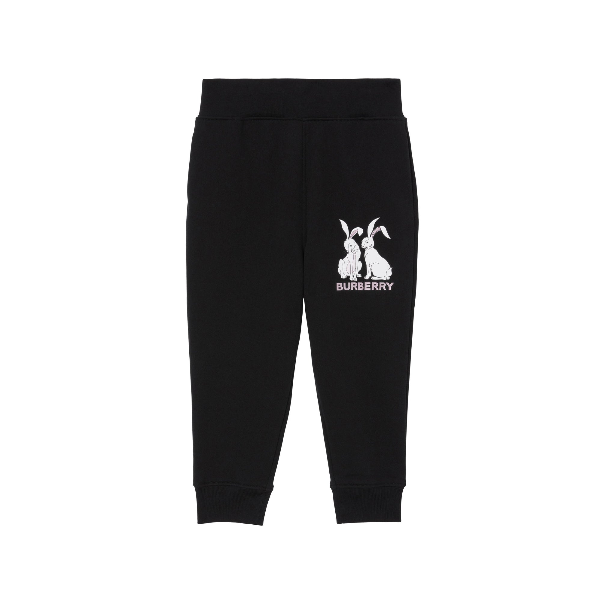 Pantalon de survêtement en coton imprimé lapin - Black
