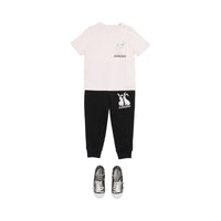 Pantalon de survêtement en coton imprimé lapin - Black