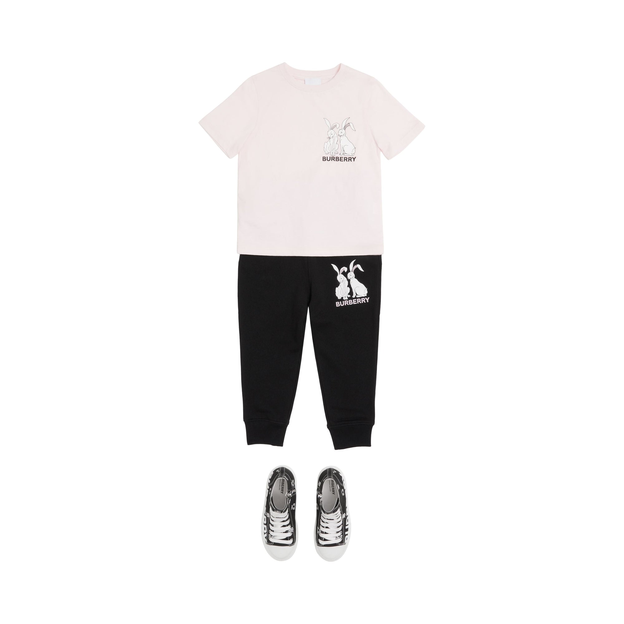 Pantalon de survêtement en coton imprimé lapin - Black
