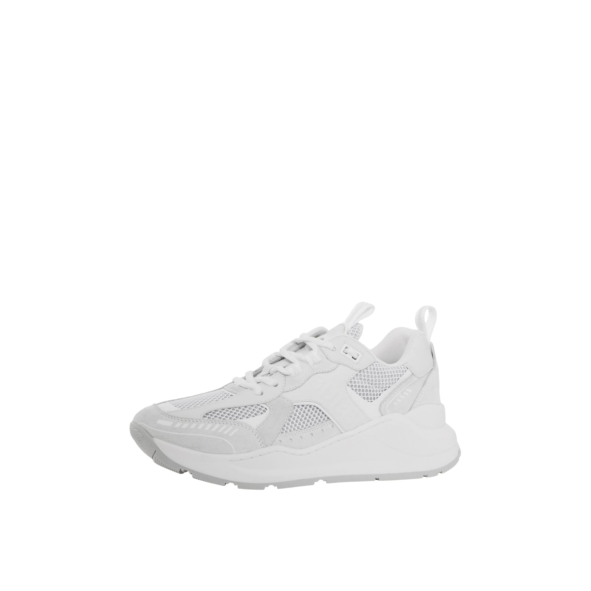 Sneakers en cuir à logo embossé - White